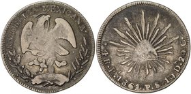 MEXICO: First Republic, 1824-1864, AR 4 reales, 1861-Pi, KM-375.8, assayer PS, original toning, Very Good, RR. 

 Estimate: USD 130 - 170