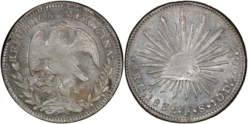 MEXICO: First Republic, 1824-1864, AR 8 reales, 1835-Ga, KM-377.6, Dunigan & Par...