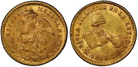 MEXICO: First Republic, 1824-1864, AV ½ escudo, 1848-Mo, KM-378.5, assayer GC, better date, PCGS graded MS61, RR. Richard Long notes that the 1848 is ...