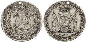 PERU: Carlos IV, 1789-1808, AR proclamation medal (14.07g), 1789, Fonrobert-8942, crowned arms inside Order of the Golden Fleece, legend • CAROLUS • I...
