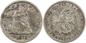 UNITED STATES: AR 20 cent, 1875, KM-109, VF-EF, Seated Liberty type, scarce Philadelphia Mint issue, lightly toned, S. 

 Estimate: USD 300 - 400