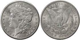 UNITED STATES: AR dollar, 1885-CC, KM-110, VAM-3, Choice UNC, Morgan type, variety with CC tilted left, nearly gem quality.

 Estimate: USD 575 - 67...