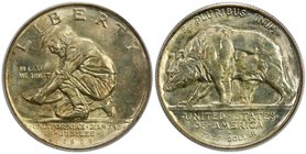 UNITED STATES: AR 50 cents, 1925-S, KM-155, NGC graded MS65, California Diamond Jubilee commemorative, mottled toning.

 Estimate: USD 250 - 350