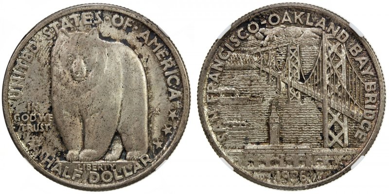 UNITED STATES: AR 50 cents, 1936-S, KM-174, NGC graded MS65, San Francisco–Oakla...