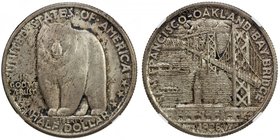 UNITED STATES: AR 50 cents, 1936-S, KM-174, NGC graded MS65, San Francisco–Oakland Bay Bridge commemorative, mottled toning.

 Estimate: USD 120 - 1...