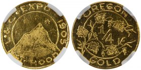 UNITED STATES: AV ¼ dollar token, 1905, KM-XTn1, NGC graded MS65 DPL, 1905 Lewis and Clark Exposition issue; Mount Hood below five stars, L & C EXPO 1...