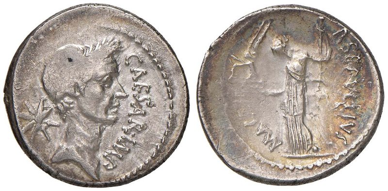 MONETE ROMANE Giulio Cesare (+ 44 a.C.) Denario (44 a.C.) Testa laureata a d., d...