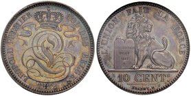 BELGIO Leopoldo I (1831-1865) 10 Centesimi 1832 – AG RRRRR In slab PCGS SP65. Solo 20 pezzi coniati, conservazione eccezionale.

FDC