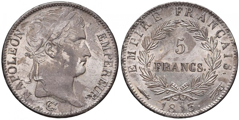 FRANCIA Napoleone (1804-1814) 5 Franchi 1813 Utrecht – Gad. 584 AG (g 25,02) R S...