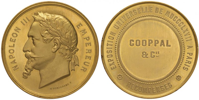 FRANCIA Napoleone III (1852-1870) Medaglia premio esposizione Universale di Pari...