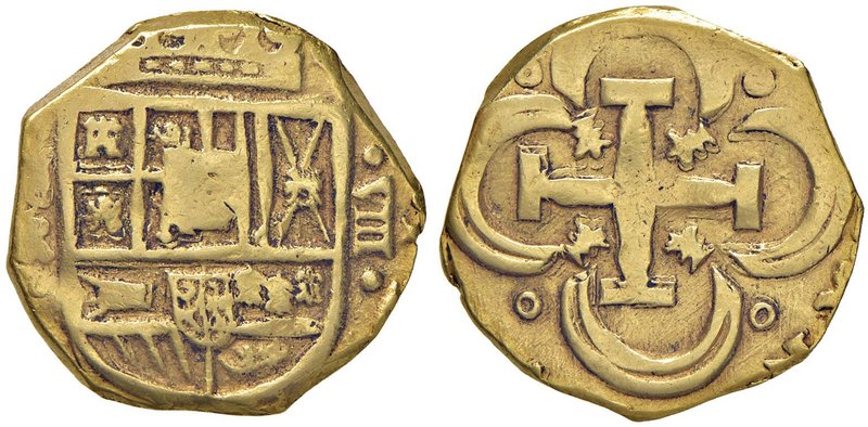 SPAGNA Filippo IV (1621-1665) 8 Escudos Sevilla R. – Fr. 200 AU (g 26,69)

MB...
