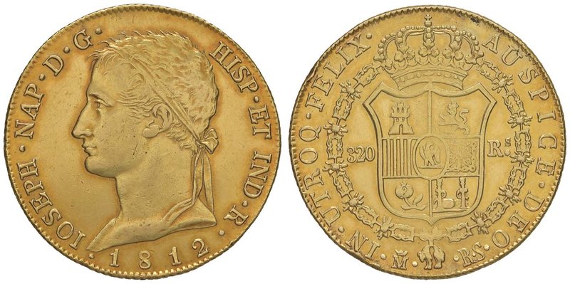 SPAGNA Giuseppe Napoleone (1808-1813) 320 Reales 1812 Madrid RS – FR. 300 AU (g ...