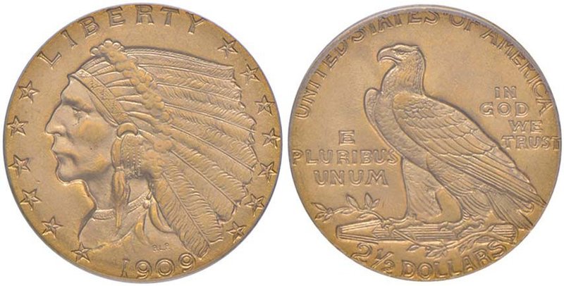 USA 2,50 Dollari 1909 – AU In slab PCGS MS65

FDC