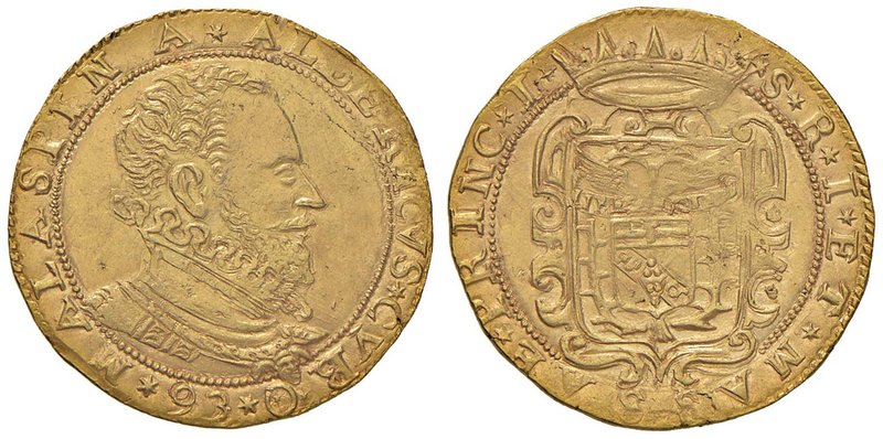 MASSA Alberigo I Cybo Malaspina (1559-1623) 2 Doppie 1593 – MIR 296 AU (g 13,21)...
