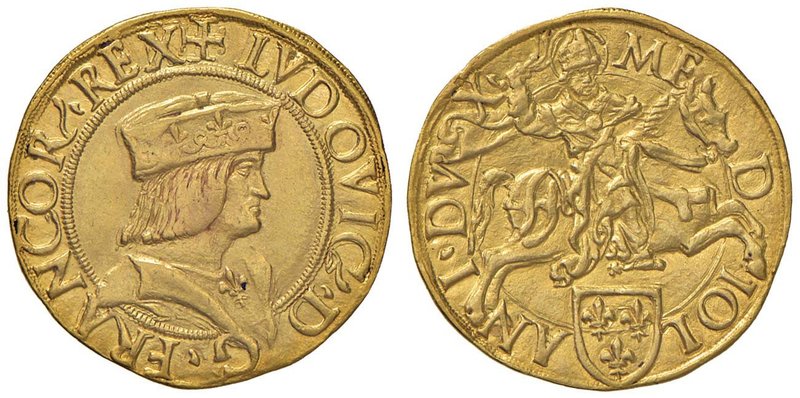 MILANO Luigi XII (1500-1512) Doppio ducato – MIR 234/2 AU (g 7,00) RRRR Vantando...