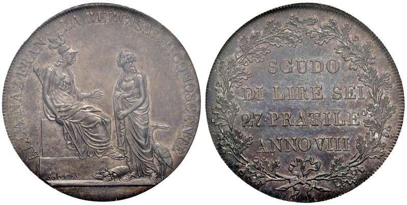 MILANO Repubblica Cisalpina (1800-1802) Scudo da 6 lire A. VIII h 12 – Gig. 1 AG...
