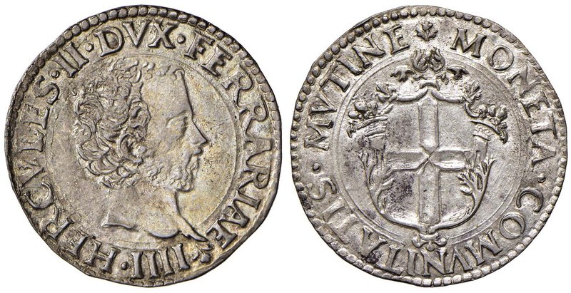 MODENA Ercole II (1534-1559) Bianco a testa nuda – MIR 646 AG (g 4,85) Conservaz...