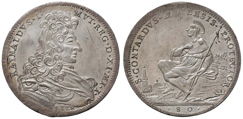 MODENA Rinaldo d’Este (1706-1737) Mezzo ducato 1728 – MIR 832/3 AG (g 11,39) Con...