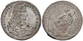 MODENA Rinaldo d’Este (1706-1737) Mezzo ducato 1731 – MIR 832/6 AG (g 11,48) Graffietti di conio al D/ ma splendido esemplare con una delicata patina...