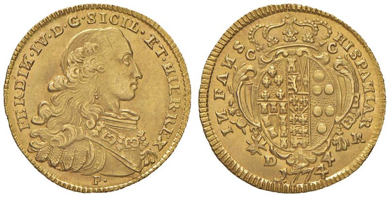 NAPOLI Ferdinando IV (1759-1816) 4 Ducati 1774 – Magliocca 233 AU (g 5,88) Conse...
