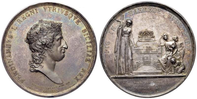 NAPOLI Ferdinando I (1816-1825) Medaglia 1825 per la morte del re – Opus: Catena...