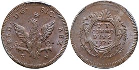 PALERMO Ferdinando III (1759-1816) 2 Grani 1776 – Spahr 83 CU In slab PCGS MS64BN. Conservazione eccezionale in rame rosso

FDC