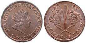 PALERMO Ferdinando III (1759-1816) 10 Grani siciliani 1814 – Spahr 160 CU In slab PCGS MS66BN “incuse edge”. Conservazione eccezionale in rame rosso
...