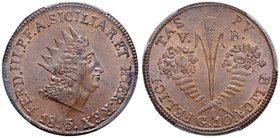 PALERMO Ferdinando III (1759-1816) 10 Grani Siciliani 1815 – Spahr 161 CU R In slab PCGS MS64BN. Conservazione eccezionale

FDC
