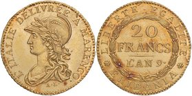 TORINO Repubblica Subalpina (1800-1802) 20 Franchi A. 9 ‘A – Gig. 1 AU Conservazione eccezionale, tanto eccezionale che Alberto Varesi usò questo esem...