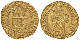 Pio II (1458-1464) Ducato papale – Munt. 5 AU (g 3,50) Con cartellino accompagnatorio di P. & P. Santamaria 

SPL