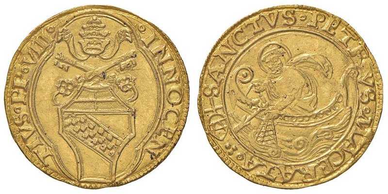 Innocenzo VIII (1484-1492) Macerata - Fiorino di camera – Munt. 33 AU (g 3,38) R...