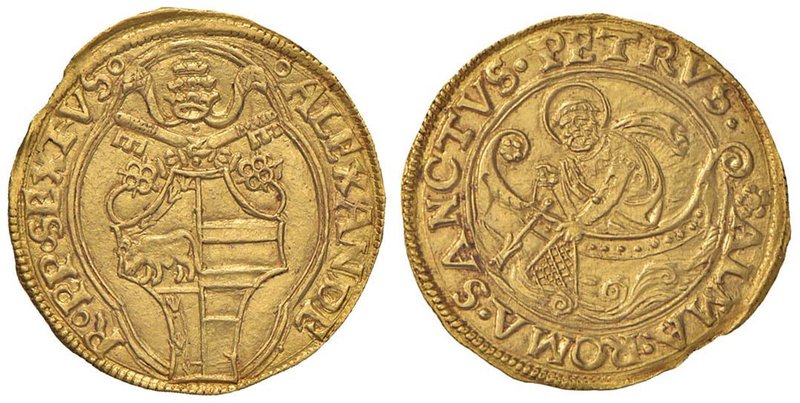 Alessandro VI (1492-1503) Fiorino di camera – Munt. 8 AU (g 3,41) Bellissimo ese...