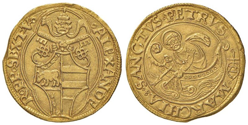 Alessandro VI (1492-1503) Ancona - Fiorino di camera – Munt. 21 AU (g 3,36) RRR ...