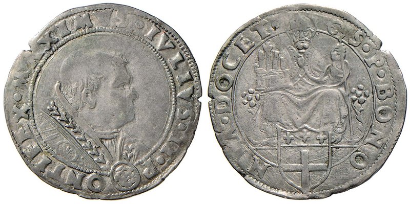 Giulio II (1503-1513) Bologna – Giulio – Munt. 96 AG (g 4,36) RRR Bell’esemplare...