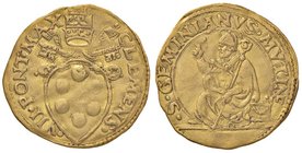 Clemente VII (1523-1534) Modena - Ducato con lo stemma papale – Munt. 110 AU (g 3,39) RRRR Una modesta ondulazione del tondello. Modena per pochi anni...