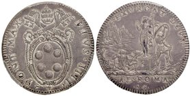 Pio IV (1559-1565) Testone con la Resurrezione – CNI 1 154 AG RRRRR In slab PCGS AU58. Di questa affascinante moneta ne è noto un solo altro esemplare...