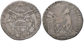Sede Vacante (1591 e 1591-1592) Testone 1591 – Munt. 2 AG (g 7,96) RRRR Tosata ma moneta della più grande rarità con un prestigioso pedigree provenend...