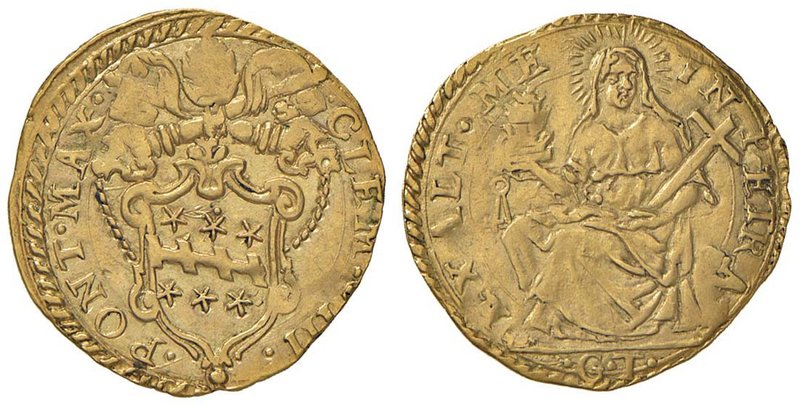 Clemente VIII (1592-1605) Scudo d’oro – Munt. 6 AU (g 3,35) RRR Modesta ondulazi...