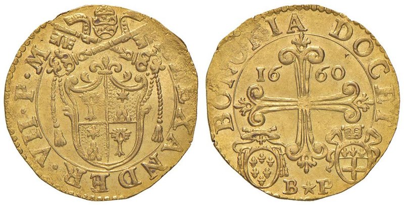 Alessandro VII (1655-1667) Bologna – Scudo d’oro 1660 – Munt. 60b; Prezzario 75/...