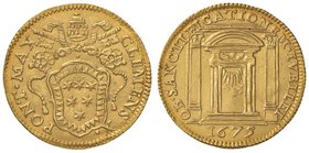 Clemente X (1670-1676) Scudo d’oro 1675 Giubileo – Munt. 8 AU (g 3,36) RRRR Ondulazione del tondello

SPL