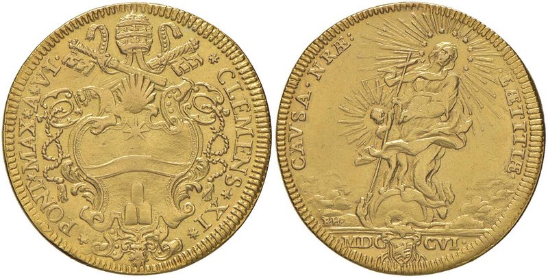 Clemente XI (1700-1721) Quadrupla 1706 A. VI – Munt. 2 AU (g 13,32) RRR Da monta...