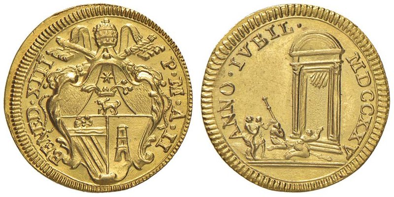 Benedetto XIII (1724-1730) Scudo d’oro 1725 A. II Anno Santo – Munt. 3 AU (g 3,3...