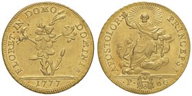Pio VI (1774-1799) 2 Doppie 1777 – Munt. 1 AU (g 10,93) RRR Esemplare di conservazione eccezionale, sicuramente tra i migliori conosciuti

FDC