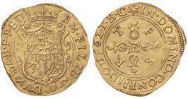 Emanuele Filiberto (1553-1580) Scudo d’oro 1562 sigla T B C – MIR 496a AU (g 3,32) RR

SPL/qFDC