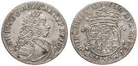 Carlo Emanuele III (1730-1773) Mezza lira 1733 – Nomisma 28 (indicata R/3) AG (g 2,95) RRR Il miglior esemplare conosciuto di questa rarissima moneta ...