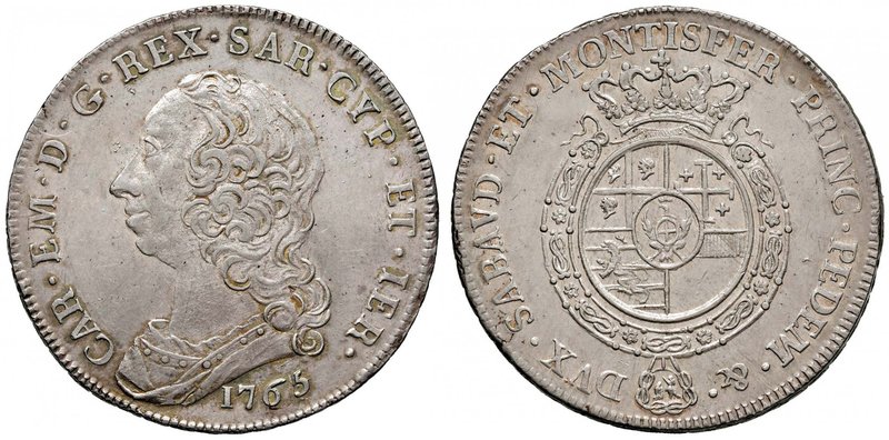 Carlo Emanuele III (1730-1773) Scudo 1765 – Nomisma 157; MIR 946h AG (g 35,18) S...