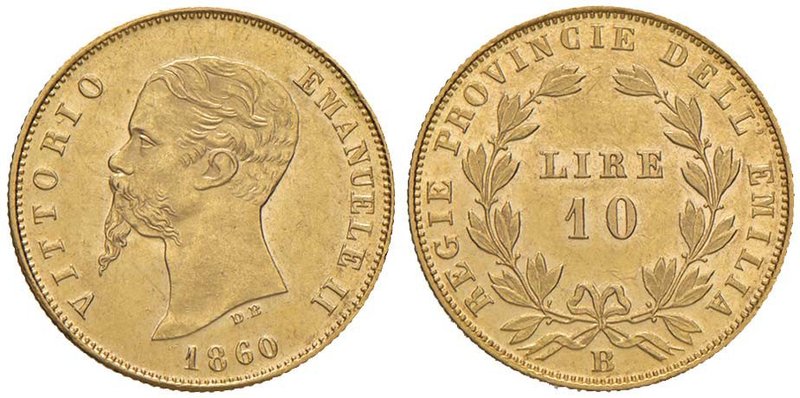 Vittorio Emanuele II re eletto (1859-1861) 10 Lire 1860 B – Nomisma 822 AU RR Ti...