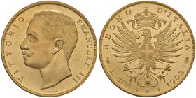 Vittorio Emanuele III (1900-1946) 100 Lire 1905 – Nomisma 1046 AU RR Conservazione eccezionale, il più bel pezzo da noi visto

FDC