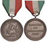 MEDAGLIE Granducato di Toscana Medaglia 1859 Assemblea dei Rappresentanti – Opus: Gori - AG (g 14,25 – Ø 27 mm) RRRR Con nastrino, fondi ritoccati

...