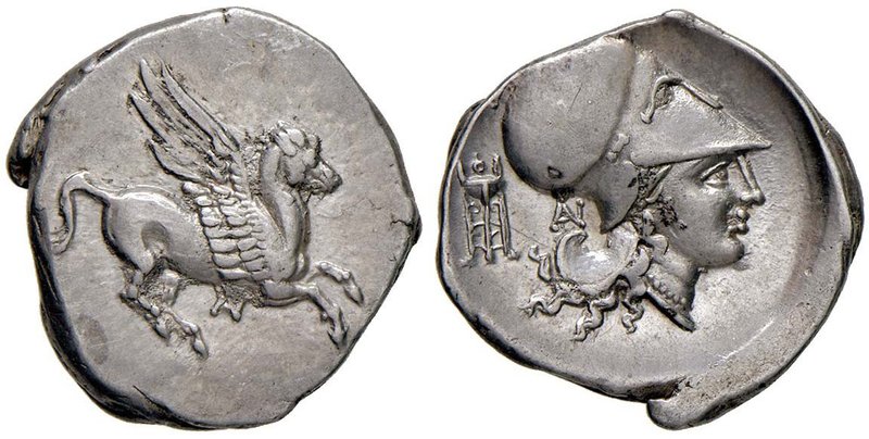 ACARNANIA Anactorium - Statere (circa 320-280 a.C.) Pegaso a d. R/ Testa elmata ...